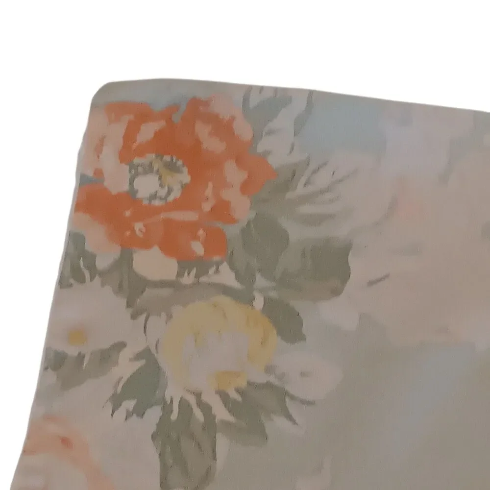 1 Pottery Barn Elora Pillow Cover Floral Paisley Linen Cotton Green Orange 24x24